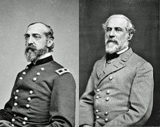 Generals George G. Meade and Robert E. Lee
