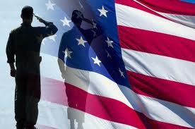 Saluting the American Flag